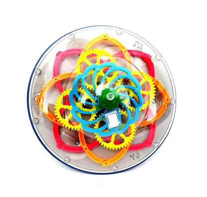 Electric Transparent Gear UFO Space Flying Saucer Toy Toddler Interaction
